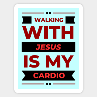 Walking With Jesus is My Cardio | Funny Christian Workout Magnet